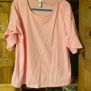 Ethyl Pink pull over shirt (XL) with 3/4 sleeves
